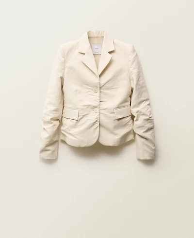 Mango Women's Wrinkled Linen-Blend Suit Jacket