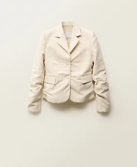 Mango Women's Wrinkled Linen-Blend Suit Jacket