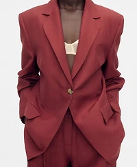 Mango Women's Linen-Blend Suit Jacket
