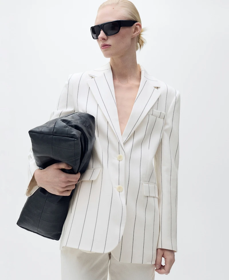 Mango Women's Pinstripe Suit Jacket