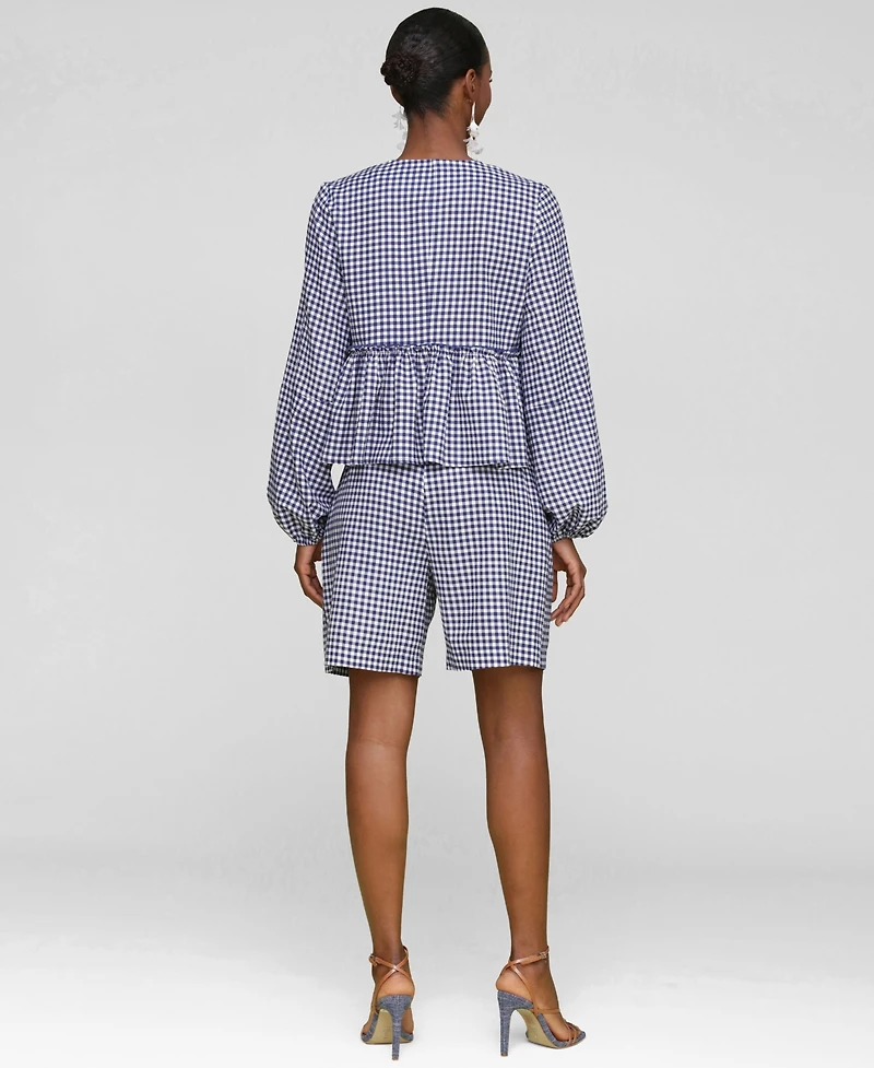 Avec Les Filles Women's Linen-Blend Tie-Front Blouse