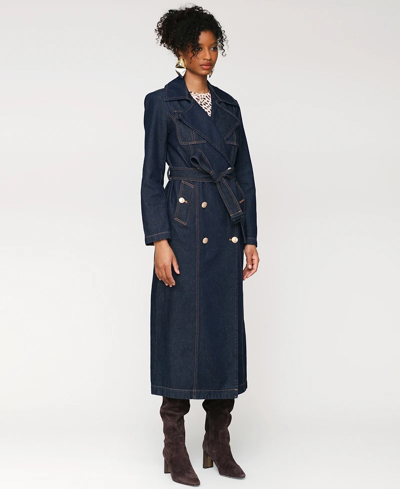 Avec Les Filles Women's Double-Breasted Belted Trench Coat