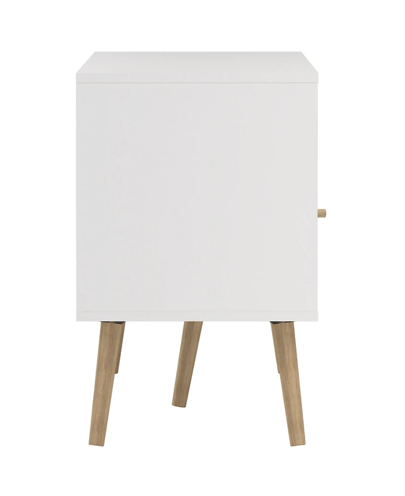 Tvilum 23.94" Wood 2 Drawer and 4 Shelf Tv Stand