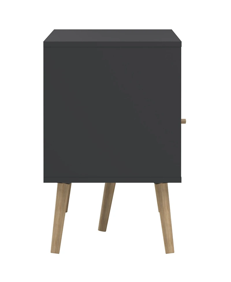 Tvilum 23.94" Wood 2 Drawer and 4 Shelf Tv Stand