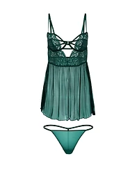 Adore Me Rae Women's Plus-Size Unlined Babydoll & G-String Set Lingerie