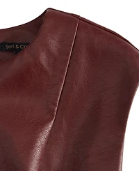 Seni & Cade Juniors' Faux Leather Mini Dress