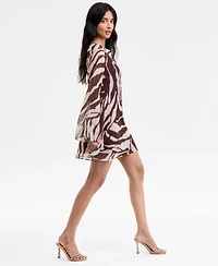 Alex & Sophia Juniors' Zebra-Print Mini Dress