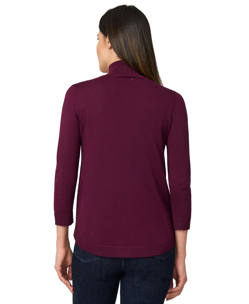 Melissa Paige Women's Mock-Neck Side-Zip Sweater