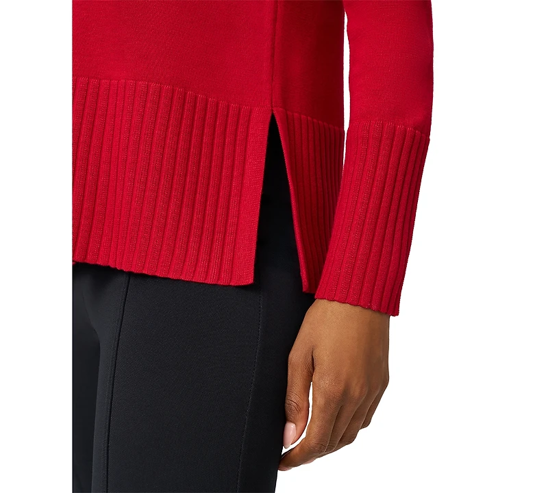 Melissa Paige Women's V-Neck Wide-Hem Wide-Cuff Sweater