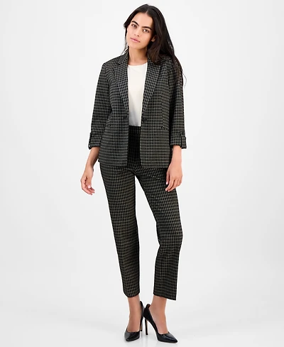 Ak Anne Klein Petite Mid-Rise Straight-Leg Ankle Pants