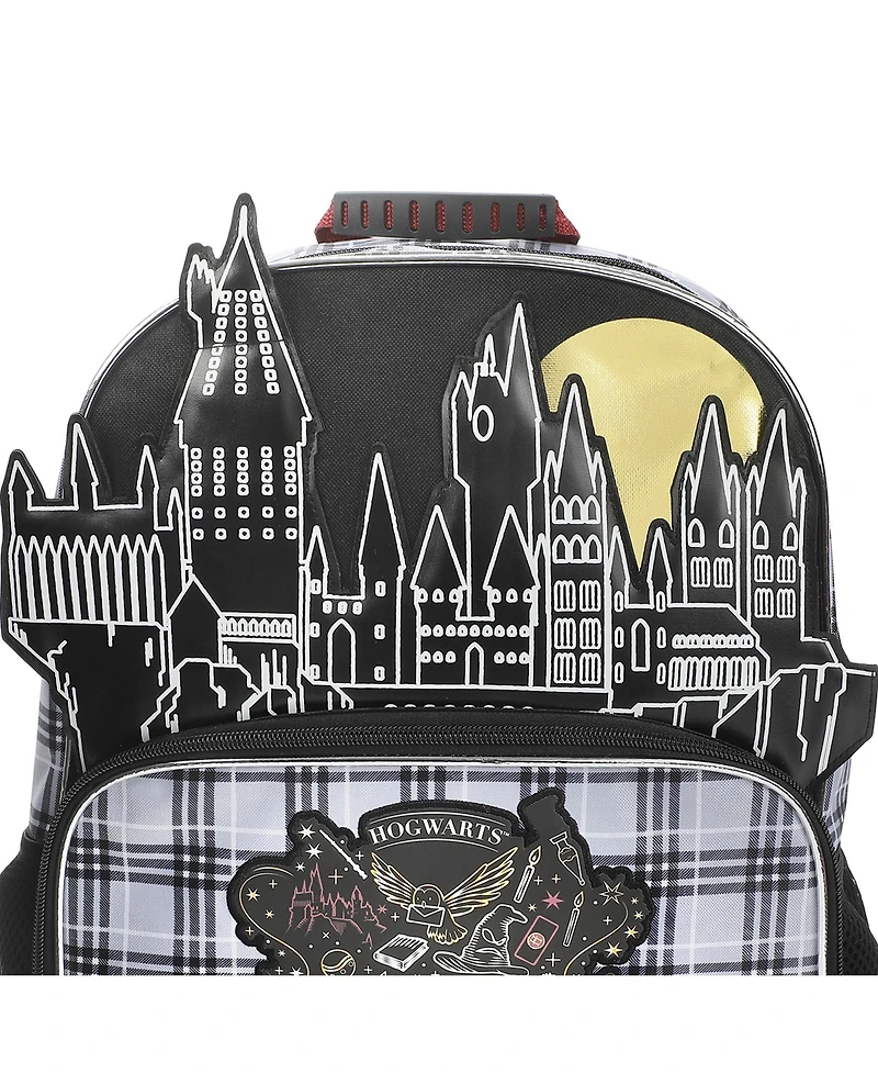 Harry Potter Hogwarts Tartan Crest 16" Kid's Backpack For School And Travel