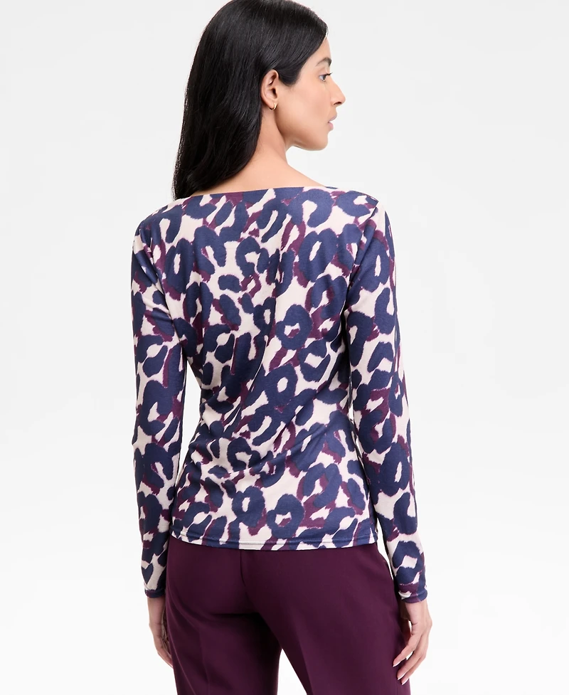 Tahari Asl Cowl-Neck Draped-Waist Top, Regular & Petite