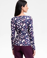 Tahari Asl Cowl-Neck Draped-Waist Top, Regular & Petite