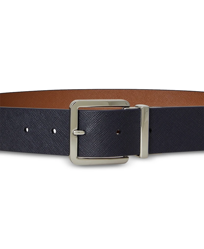 Lauren Ralph Reversible Crosshatch Leather Belt