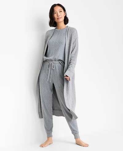 State of Day Women's Cable-Knit Duster Robe, Macy's Exclusive