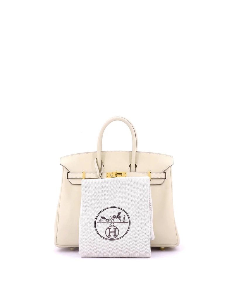 Pre-Owned Hermes Birkin 25 Handbag Light Swift with Gold Hardware