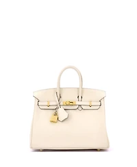 Pre-Owned Hermes Birkin 25 Handbag Light Swift with Gold Hardware