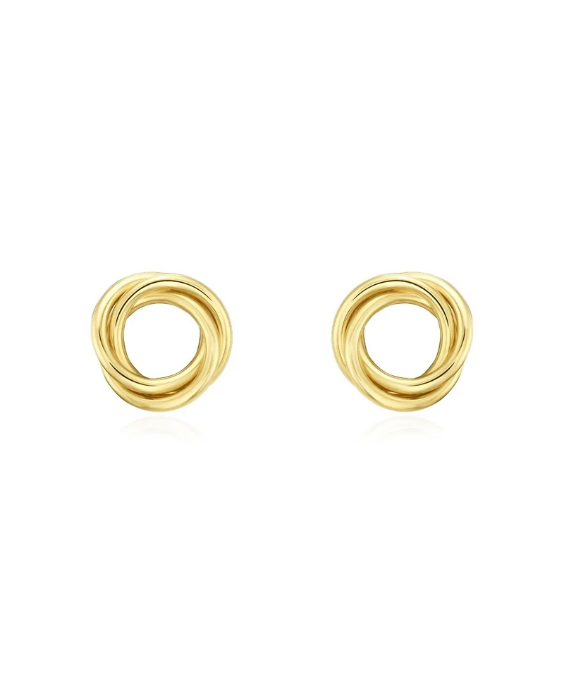 The Lovery Flat Gold Circle Stud Earrings 14K Gold