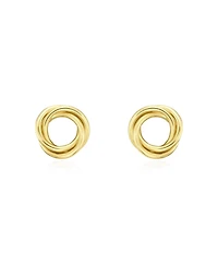 The Lovery Flat Gold Circle Stud Earrings 14K Gold