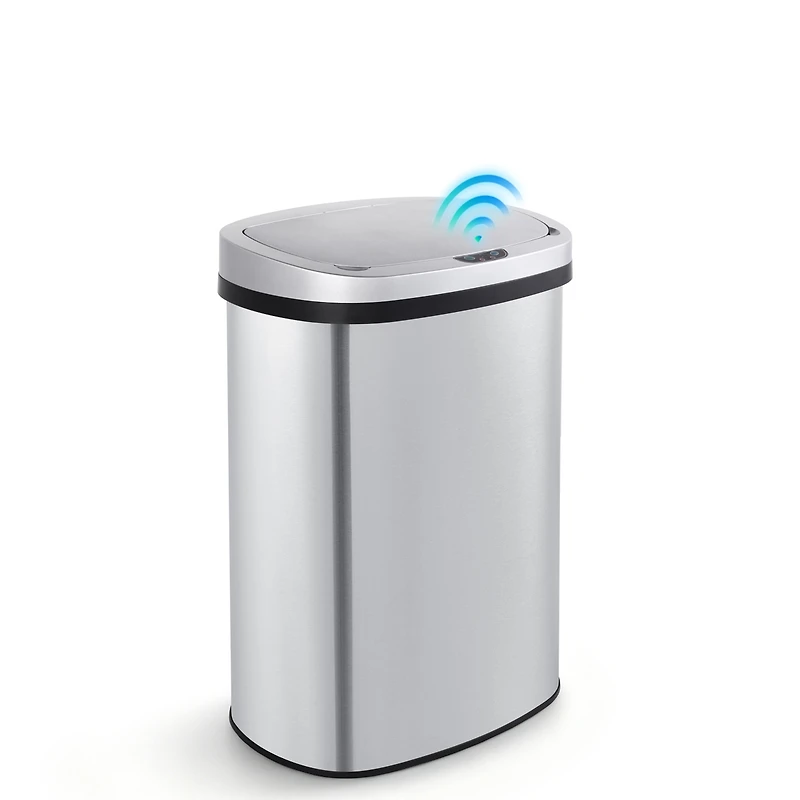 13 Gal./50 Liter Stainless Steel Oval Motion Sensor Trash Can for Kitchen