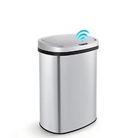 13 Gal./50 Liter Stainless Steel Oval Motion Sensor Trash Can for Kitchen