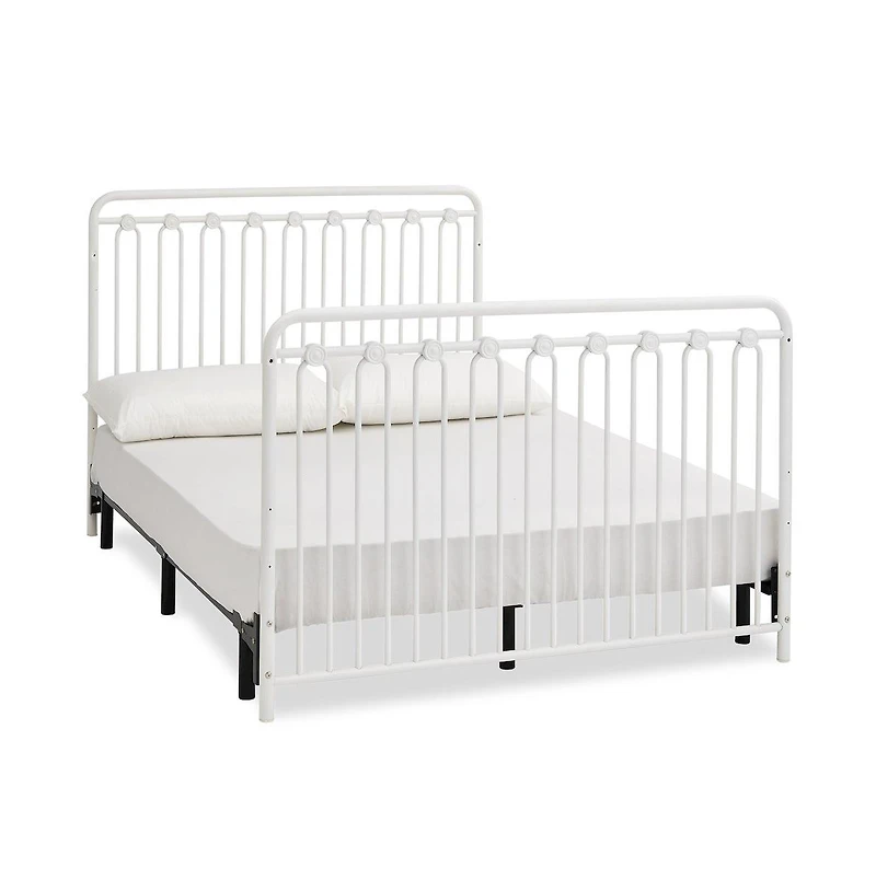 Baldwin 4 in 1 Convertible Full Sized Metal Crib in Alabaster White