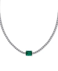 Lab-Created Gemstone (3 ct. t.w.) & Lab-Created White Sapphire (12-7/8 ct. t.w.) 17" Collar Necklace in Sterling Silver