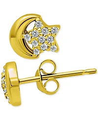 Giani Bernini Pave Star & Moon Stud Earrings, Exclusively at Macy's