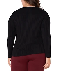 Liverpool Los Angeles Trendy Plus Ribbed Boatneck Top