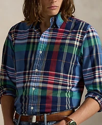 Polo Ralph Lauren Men's Custom-Fit Plaid Oxford Shirt