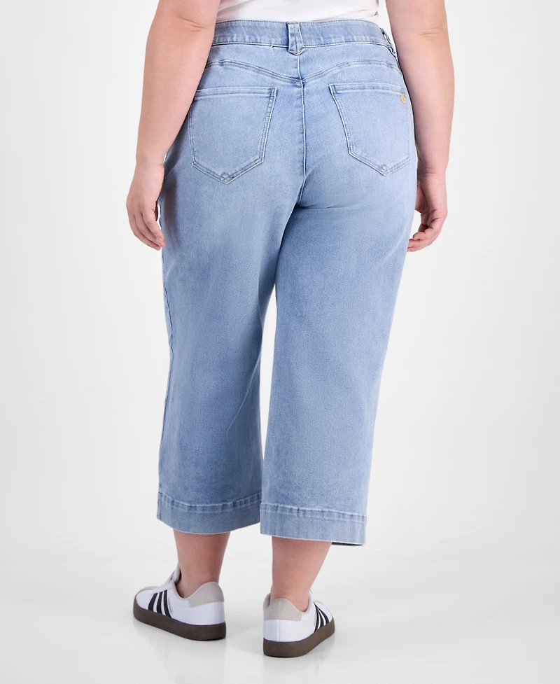 Democracy Plus Rise "Ab"Solution High-Rise Cropped Wide-Leg Jeans