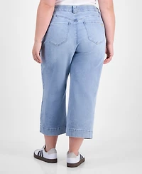 Democracy Plus Rise "Ab"Solution High-Rise Cropped Wide-Leg Jeans