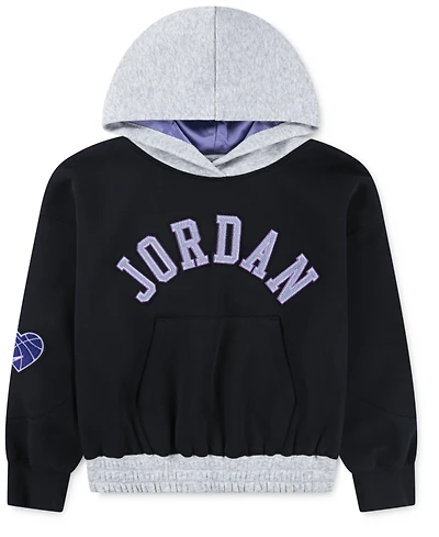 Jordan Big Girls Blue Jeans and Bling Pullover Hoodie