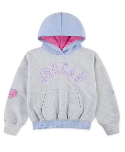 Jordan Big Girls Blue Jeans and Bling Pullover Hoodie