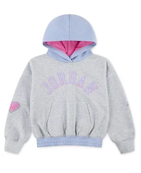 Jordan Big Girls Blue Jeans and Bling Pullover Hoodie