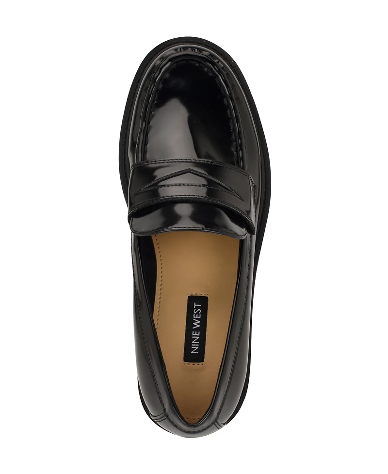 Nine West Women's Keram Chunky Lug Sole Penny Loafers