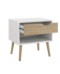 Tvilum 19.57" Wood 1 Drawer Nightstand