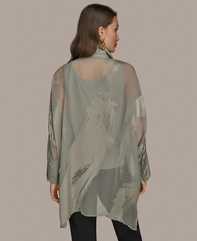 Donna Karan New York Women's Long-Sleeve Burnout Tunic