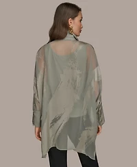 Donna Karan New York Women's Long-Sleeve Burnout Tunic