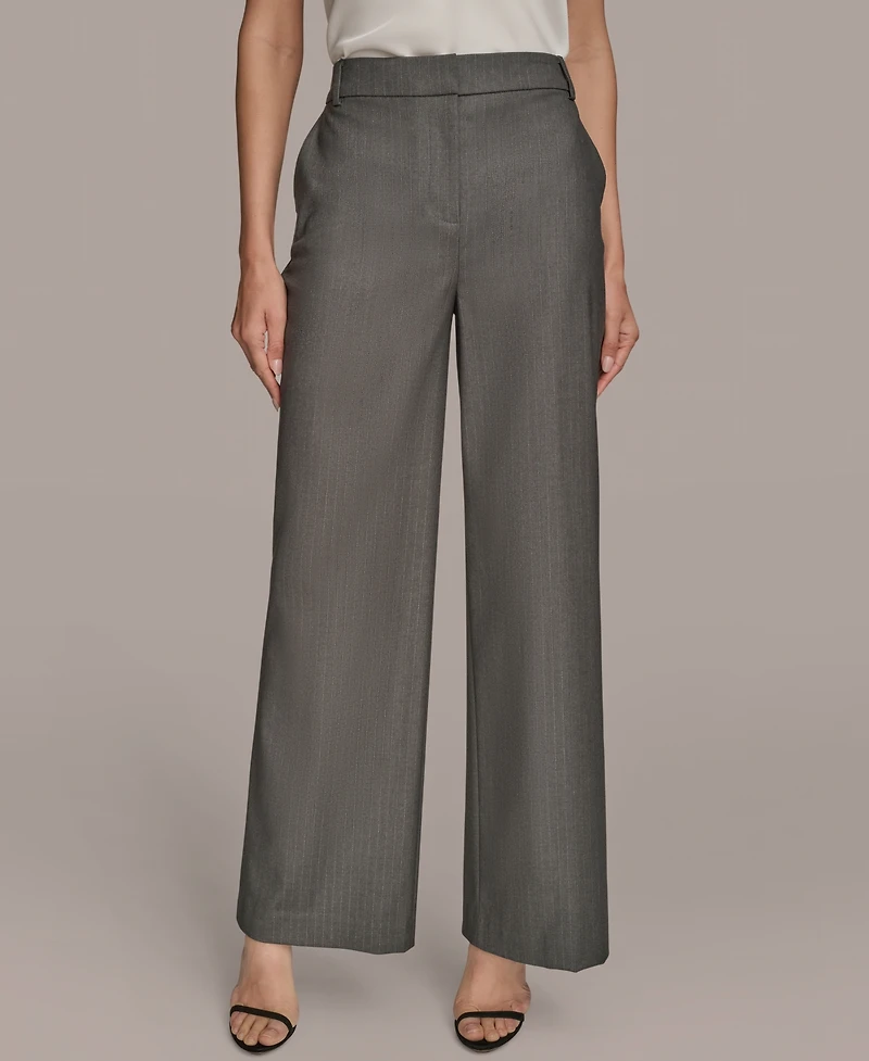 Donna Karan New York Women's Flat-Front Pinstriped Pants