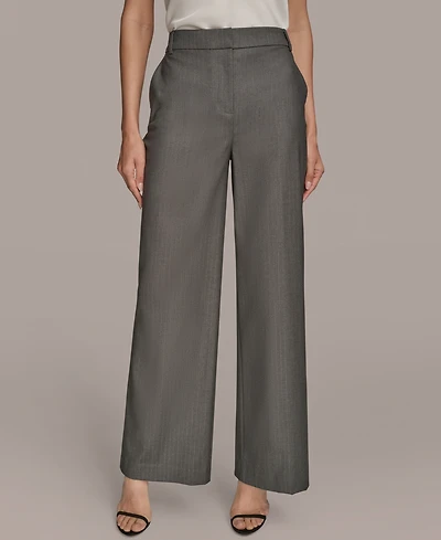 Donna Karan New York Women's Flat-Front Pinstriped Pants