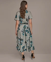Donna Karan New York Women's Printed Short-Sleeve Belted Shirtdress