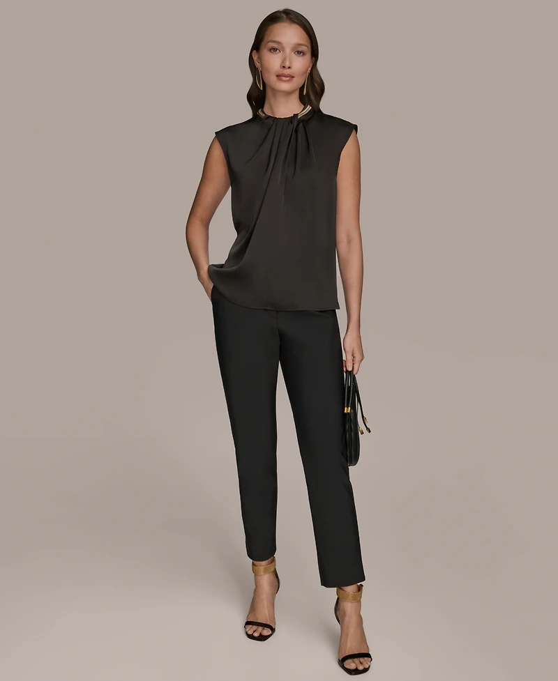 Donna Karan New York Women's Cap-Sleeve Twist-Neck Top