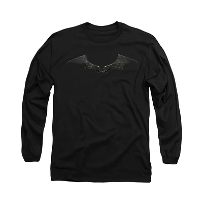 The Batman Mens (2022) Chest Logo Long Sleeve Adult T-Shirt
