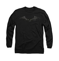 The Batman Mens (2022) Chest Logo Long Sleeve Adult T-Shirt