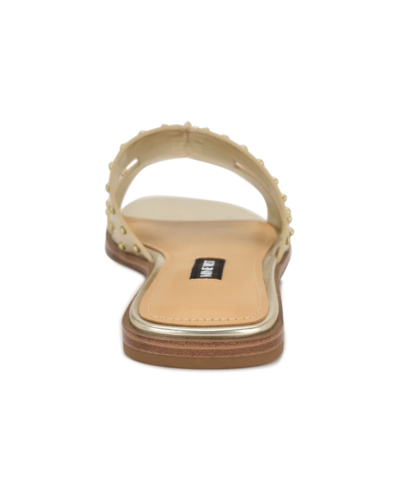Nine West Women's Giny Cutout Flat Slide Sandals