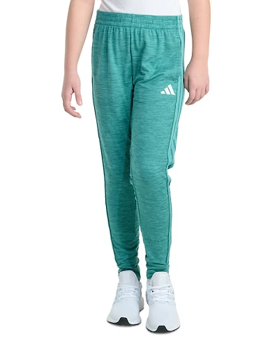 adidas Big Girls Elastic-Waistband 3-Stripe Melange Jogger Pants