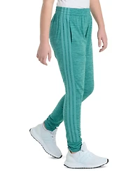 adidas Big Girls Elastic-Waistband 3-Stripe Melange Jogger Pants