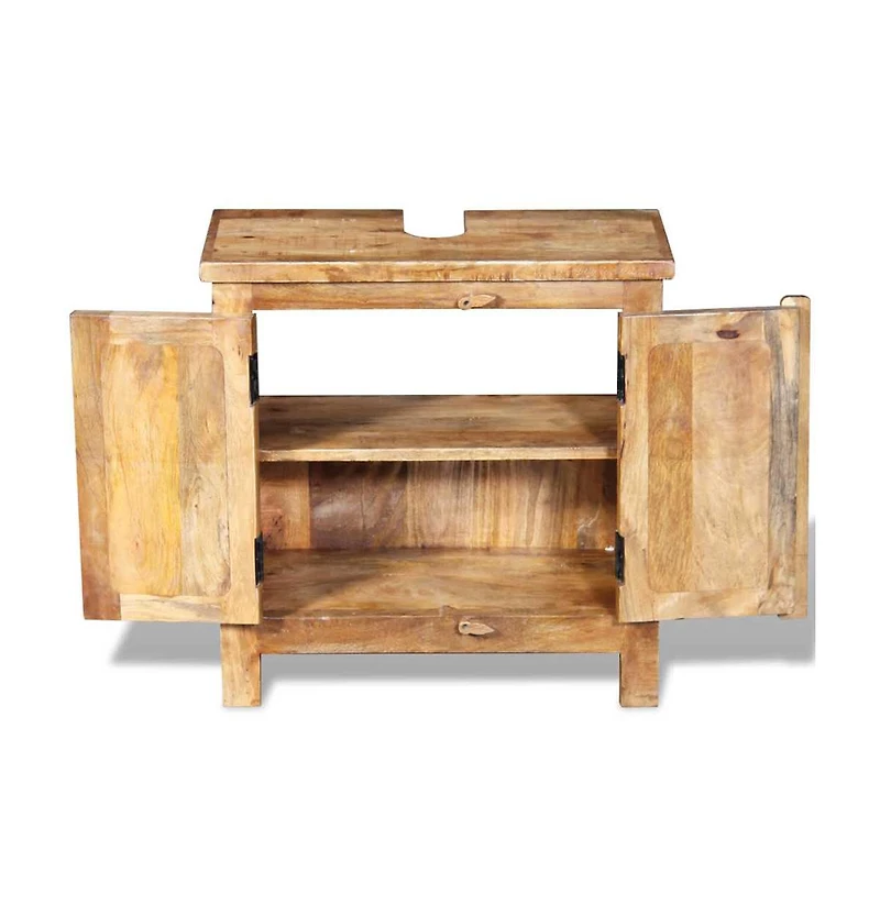 Bathroom Vanity Cabinet with Mirror Solid Mango Wood
