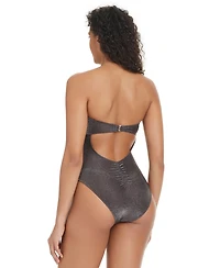 Bar Iii Women's Shimmer Core Bandeau One-Piece Swimsuit, Exclusively at Macy's
